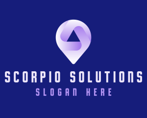 Technology Location Pin Tracker logo design