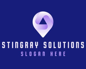 Technology Location Pin Tracker logo design