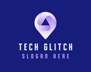 Technology Location Pin Tracker logo design