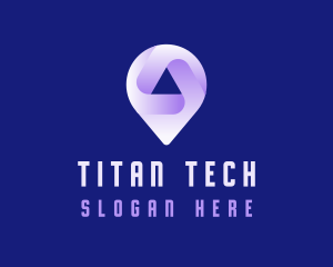 Technology Location Pin Tracker logo design