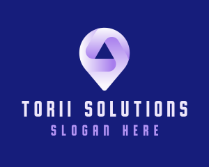 Technology Location Pin Tracker logo design