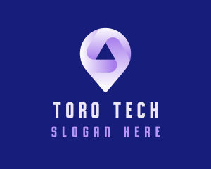 Technology Location Pin Tracker logo design