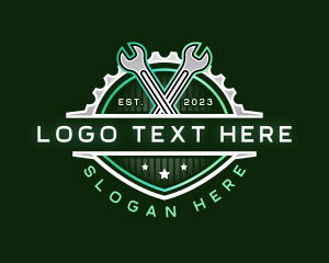 Motor - Cogwheel Wrench Shield logo design