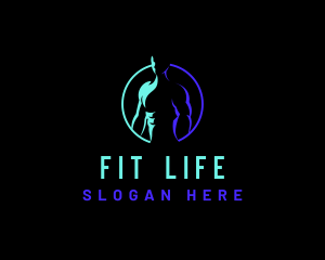 Muscular Fitness Gym logo design