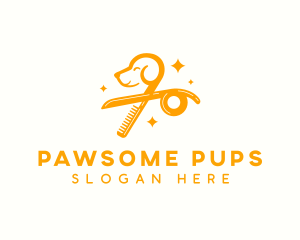 Scissor Dog Grooming logo design