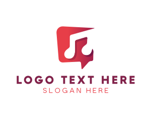 Youtube - Musical Note Chat logo design