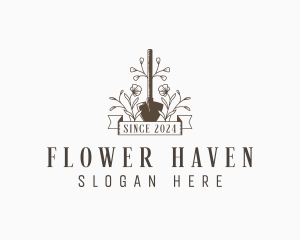 Shovel Flower Gardening logo design