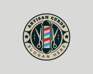 Scissors Barber Grooming logo design