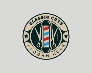 Scissors Barber Grooming logo design