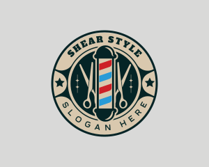 Scissors Barber Grooming logo design