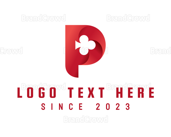 Red Clubs Letter P Logo