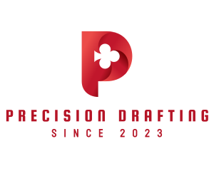 Red Clubs Letter P logo design