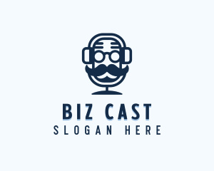 Podcast - Mustache Podcast Media logo design