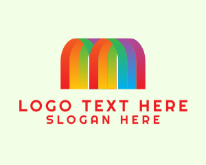 Music Festival - Rainbow LGBT Letter M logo design