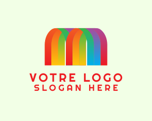 Rainbow LGBT Letter M Logo