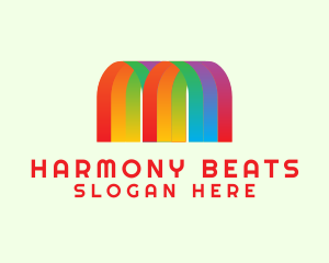 Art School - Rainbow LGBT Letter M logo design