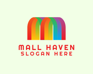 Shopping Mall - Rainbow LGBT Letter M logo design