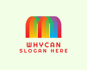 Equality - Rainbow LGBT Letter M logo design