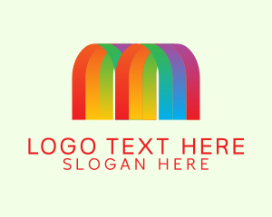 Moroccan - Rainbow LGBT Letter M logo design