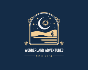 Desert Night Adventure Destination logo design