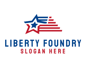 Patriotic American Star  logo design