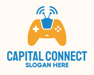 Antenna Signal Wireless Gamepad logo design