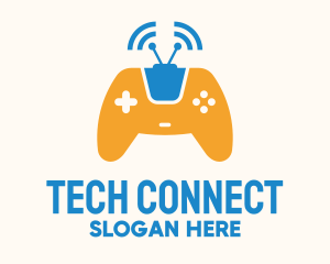 Bluetooth - Antenna Signal Wireless Gamepad logo design