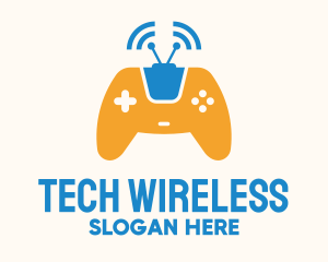 Wireless - Antenna Signal Wireless Gamepad logo design