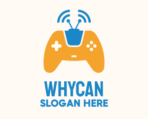 Online Game - Antenna Signal Wireless Gamepad logo design