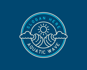 Wave Beach Ocean logo design