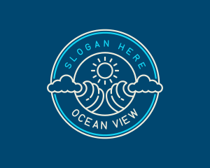 Wave Beach Ocean logo design