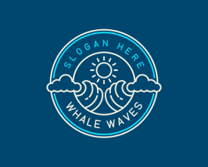 Wave Beach Ocean logo design