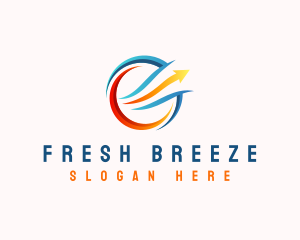 Wind Breeze Ventilation Arrow logo design