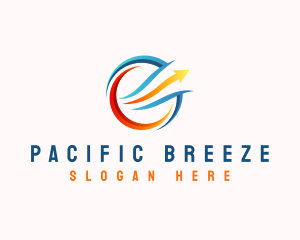 Wind Breeze Ventilation Arrow logo design