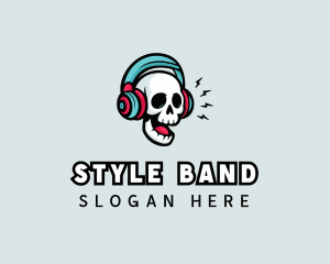 Hipster Skull Band logo design