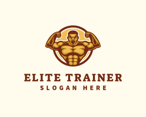 Bodybuilder Muscle Gym logo design