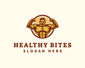 Bodybuilder Muscle Gym logo design