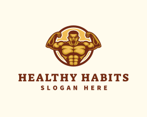 Bodybuilder Muscle Gym logo design