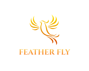 Flying Phoenix Flame logo design