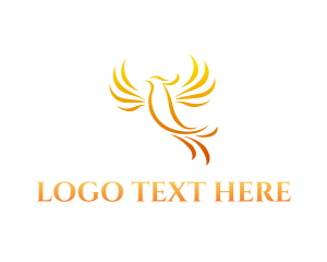 Legendary - Flying Phoenix Flame logo design