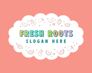 Cute Quirky Fresh Fruits logo design