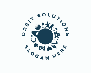 Children Planet Learning Orbit  logo design