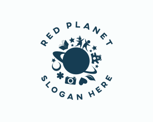 Children Planet Learning Orbit  logo design