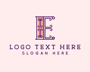Woodworking - Fancy Typography Letter E logo design