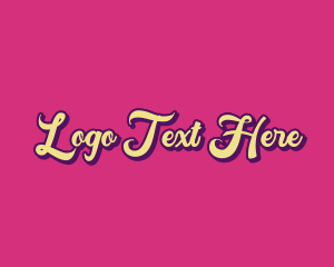 Calligraphic - Retro Pop Wordmark logo design