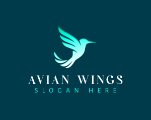 Hummingbird Wing Fly logo design