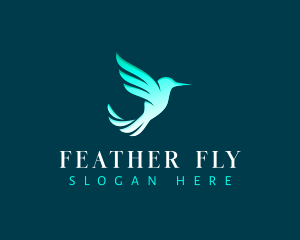 Hummingbird Wing Fly logo design