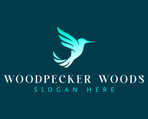 Woodpecker - Hummingbird Wing Fly logo design