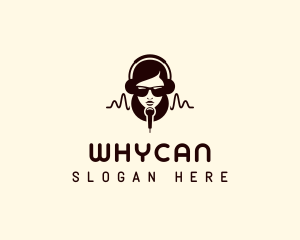 Audio - Podcast Mic Girl logo design