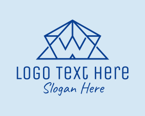 Letter W - Pyramid Letter W logo design